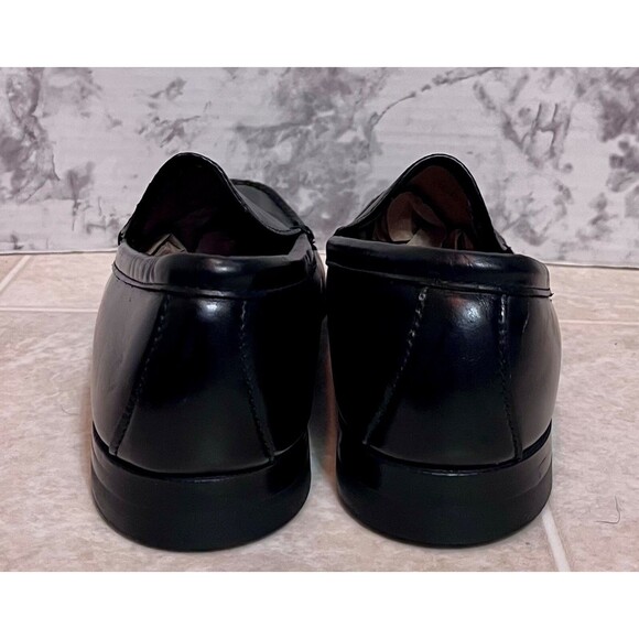 VTG Biltrite Crown Handsewn Leather Dress Loafers Mens 9.5B Black Corp Wedding - Picture 6 of 10